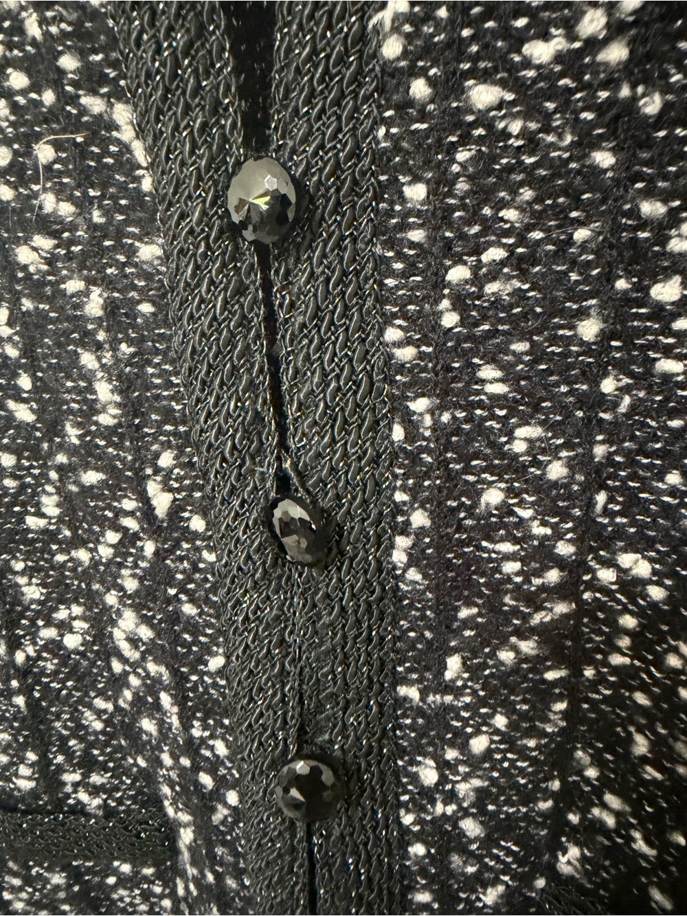 Castleberry Black & White Speckled Knit Cardigan - Picture 3 of 6